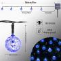 Solar String Lights Blue Outdoor - 36FT 60 Led Upgraded Outdoor Globe String Lights, Solar Powered Crystal Balls Lights, 8 Mode Waterproof Patio Lights Solar for Garden Patio Gazebo Yard Party Decor