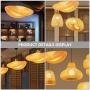 OSALADI Bamboo Woven Pendant Light Antique Lantern Ceiling Lamp Hanging Chandelier Wicker Light with Cloud Shade for Dining Room Living Room Restaurant
