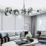 Coococ Sputnik Chandelier Modern 6 Lights E26 Chandelier Mid Century Pendant Lighting Adjustable Ceiling Light Fixture for Hallway Bar Kitchen Dining Room-Blue 5 Head
