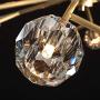 NOXARTE Gold Sputnik Chandelier 9 Lights Starburst Pendant Lighting with Crystal Globe Shade Modern Brass Ceiling Light Fixture for Living Room Bedroom