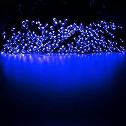 Qunlight Solar Fairy String Lights 72ft 200 LED Outdoor Waterproof USB Solar Powered 2 Modes with Timer Function Decorative Lighting for Patio Law Xmas Garden Homes Party Decore(Blue 2pcs)