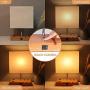 Bedside Table Lamp with 2 USB Ports and Outlets, Dimmable Touch Control Bedside Lamp for Bedroom, Nightstand Lamp Touch Lamp for Living Room, Guestroom, Office, E26 LED Bulb Included