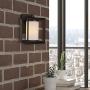 Emliviar Indoor Outdoor Wall Sconce Light Fixture, Oil Rubbed Bronze Finish with White Frosted Glass Shade, 2083B ORB