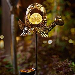 Solar Garden Decorative Lights Metal Turtle Outdoor Stakes Lighting for Courtyard, Lawn, Patio, Pathway Ornament(Bronze)