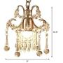 BAYCHEER Swirling Chandelier Victorian Iron 1 Light Lamp with Draping Crystal Drops Pendant Antique Gold Bell Dining Table Ceiling Hanging Light for Kitchen Island Dining Room Bathroom Bar