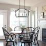 MOTINI 3-Light Kitchen Island Lantern Pendant Linear Chandelier Black Rod Hanging Light 32''x 12''x 19''