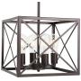 MELUCEE Industrial Rustic Chandelier Lamp 4-Light Farmhouse Pendant Light Oil Rubbed Bronze Finish, Foyer Lighting Dining Room Lighting Fixtures Hanging Kitchen Island Light