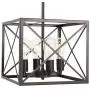 MELUCEE Industrial Rustic Chandelier Lamp 4-Light Farmhouse Pendant Light Oil Rubbed Bronze Finish, Foyer Lighting Dining Room Lighting Fixtures Hanging Kitchen Island Light