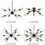 VINLUZ 8-Light Sputnik Chandelier Black Mid Century Modern Ceiling Light Industrial Pendant Lighting for Kitchen Dining Room Living Room