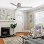 WINGBO Ceiling Fan with Light, 52'' Nickel Ceiling Fan Light Kit with Remote Light for Living Room, Kitchen, Bedroom, Hugger Fan