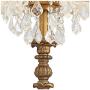 Duval Cottage Table Lamp Crystal Gold Candlestick Beige Bell Shade for Living Room Family Bedroom Bedside Nightstand - Barnes and Ivy