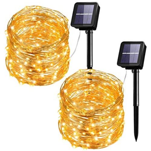 Mpow Solar String Lights, 33ft 100LED Outdoor String Lights, Waterproof Decorative String Lights for Patio, Garden, Gate, Yard, Party, Wedding, Christmas (Warm White)