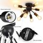 Modern 8-Light Sputnik Ceiling Light Chandelier Vintage Semi Flush Mount Ceiling Light Fixture for Kitchen Bar Living Room, Matte Black