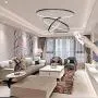 Modern LED Circle Hanging Pendant Light, Contemporary Dimmable Ceiling Chandelier with Remote Control Adjustable 3 Rings Pendant Light Fixture for Living Room Entryway Dining Room Bedroom, Black