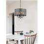 Round Crystal Chandelier Ceiling Fixture for Dining Room, Living Room,Antique Black 4-Light Round Crystal Chandelier Ceiling Fixture for Dining Room, Living Room,Antique Black 4-Light