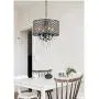 Round Crystal Chandelier Ceiling Fixture for Dining Room, Living Room,Antique Black 4-Light