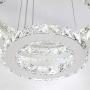 Maxax Crystal Chandelier LED Ceiling Fixtures Pendant Lighting Adjustable Stainless Steel 3 Rings LED Light Fixtures Hangin for Dining Room Living Room,Cool White(6500K)