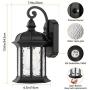 Dusk to Dawn Outdoor Wall Lighting, Outdoor Wall Lantern with Water Ripple Glass Waterproof Wall Sconce for Porch, Front Door, Patio or Garage