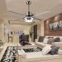 48 Inch Modern Ceiling Fan Stainless Steel 5 Blades Chandelier Remote Control LED Pendant Light for Bedroom Dining Room Indoor Mute Energy Saving Electric Fan 48 Inch Modern Ceiling Fan Stainless Steel 5 Blades Chandelier Remote Control LED Pendant Light for Bedroom Dining Room Indoor Mute Energy Saving Electric Fan