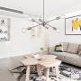 Sputnik Chandelier BONLICHT 6 Lights Modern Pendant Lighting Brushed Nickel Mid Century Ceiling Light Fixture by UL Listed