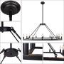 7Pandas 12-Light Kitchen Island Lighting, 40'' Industrial Dining Room Light Fixtures for Farmhouse, Kitchen Island Bar, Living Room, Bronze