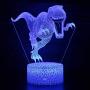 4 Pcs 3D Dinosaur Night Light, 3D Dinosaur Lamp, 16 Color Changing Night Lights, Remote Control Animal Toys Night Light, Bedroom Home for Boys Girls and Kids Birthday Xmas Gift BLUELAMP 8503
