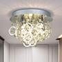 Maxax Flush Mount Crystal Chandelier 3 Lights Ceiling Lighting Fixture for Walking Way Living Room, Bedroom,Kitchen, Bathroom.(Chrome) (OM24)