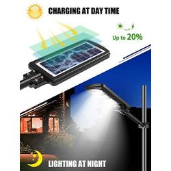 ENGREPO Solar Street Lights Outdoor 1500 Lumens 224 LEDs Security Flood Light Auto On/Off Dusk to Dawn and Motion Sensor for Yard, Garden, Street, Basketball Court.