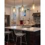 Beionxii Glass Pendant Lights | Modern Brushed Nickel Pendant Lighting for Kitchen Island, Dining Room, Over The Sink - Set of 2