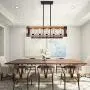 OYI 1 Farmhouse Hanging Fixture Retro Ceiling Light, Brown