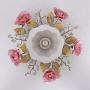 Tochange Romantic Rose Crystal Ceiling Light Lamp Pastoral Rustic Floral Flush Mount Ceiling Lamp for Living Room Bedroom Dining Room Ceiling Light Lighting Fixture,110-240V,E27