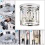 Larootsi Modern Flush Mount Ceiling Light with K9 Crystal 3E12 Bulb Base Close to Ceiling Light Fixture for Bar Kitchen Hallway Dining Room Living Room Chrome