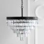 JONATHAN Y JYL9007B Wyatt 20'' 4-Light Crystal LED Chandelier Contemporary,Classic,Traditional Dimmable, Adjustable, for Dining Room, Foyer, Bedroom, Bronze/Clear