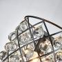 Saint Mossi Antique Bronze Frame with Clear Crystal Glass Chandelier Lighting 43'' inch Length Linear Chandelier for Kitchen Island, Dining Room Raindrop Crystal Chandeleir, Mossinal Collection
