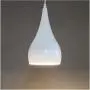 Retro Edison Industrial Pendant Light Modern Tear Drop Design Lamp Shade White Glossy Surface Metal Ceiling Lamp AC110V Lighting Fixture for Kitchen Island Dining Living Room