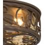 Casa Seville Rustic Outdoor Ceiling Light Fixture Dark Walnut Iron Scroll 12'' Champagne Water Glass Damp Rated for Exterior House Porch Patio Deck - John Timberland
