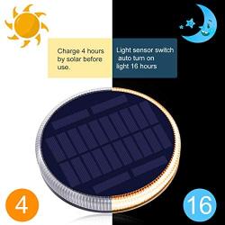 Solar Deck Light, Big Solar Charging Panel, 24 LEDs, Warm White Dock Light for Step, Pathway, Driveway, Garden(4 Pack)