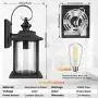 2-Pack Dusk to Dawn Sensor Outdoor Wall Lantern, Exterior Wall Mount Light Fixture with E26 Base Socket, 100% Anti-Rust Aluminum Waterproof Porch Light, Clear Glass Matte Black Wall Sconce for Doorway 2-Pack Dusk to Dawn Sensor Outdoor Wall Lantern, Exterior Wall Mount Light Fixture with E26 Base Socket, 100% Anti-Rust Aluminum Waterproof Porch Light, Clear Glass Matte Black Wall Sconce for Doorway