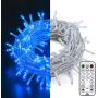 String Lights by Oopswow, 100 LED 39 FT 8 Modes Changing Lights Fairy String Light Connectable Christmas Light Plug in with Light Sensor,Remote Control Timer for Bedroom Indoor Party Outdoor,100L Blue