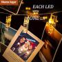 Upgrade Version Photo Clip String Lights - Fairy String Lights - 8 Modes USB/Battery Powered Waterproof Decor Lights for Bedroom, Birthday Party Wall Decor Wedding (40LED/17FT)