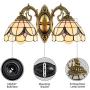 BAYCHEER HL404198 Tiffany Wall Sconce lamp Stained Glass Wall Sconces Lighting for Bedroom Hallway Stairway Balcony Cloakroom 2 Lights