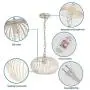 YLONG-ZS Round Pendant Light Hanging Lantern Lighting Fixture for Kitchen and Dining Room, Industrial Retro Iron Chandelier Fixture,E26 Base, White (Bulbs Not Included)，Small Size
