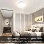 DLLT Dimmable Led Flush Mount Ceiling Light Fixture-18W Stylish Flat Round Surface Downlight Lamp for Bathroom/Closet/Bedroom/Dining Room/Kids Room Lighting with Remote Control