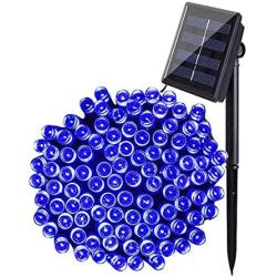 MAOKOT Solar String Lights, 72ft 1Pack 200 LED Solar Powered String Lights Outdoor, Waterproof 8 Modes LED Christmas Lights for Wedding Patio Garden Tree Party (Blue)