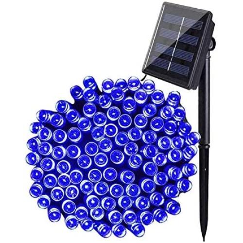 MAOKOT Solar String Lights, 72ft 1Pack 200 LED Solar Powered String Lights Outdoor, Waterproof 8 Modes LED Christmas Lights for Wedding Patio Garden Tree Party (Blue)