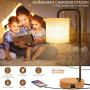 Bedside Table Lamp,Touch Control Table Lamp,Camroop 3 Way Dimmable Nightstand Lamp with Two USB Charging Ports and Two Outlets for Bedroom, Living Room, College Dorm,Kids Room(LED Bulb Included)