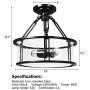 Tangkula Semi Flush Mount Ceiling Light, 3-Light Close to Ceiling Light with Bubble Glass Lampshade, Hanging Pendant Ceiling Light for Living Room, Dining Room, Kitchen (Black) Tangkula Semi Flush Mount Ceiling Light, 3-Light Close to Ceiling Light with Bubble Glass Lampshade, Hanging Pendant Ceiling Light for Living Room, Dining Room, Kitchen (Black)