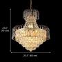 LITFAD Gold Crown Shaped Chandelier Luxurious Style Clear Crystal Pendant Light Modern LED Hanging Lights for Bedroom Living Room Villa Dining Living Hotel - 23.5'' (60 cm)) Wide