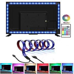 Cinlitek LED Strip Lights, LED TV Backlight 6.56ft for 40-60in Television USB TV Backlight Kit with Remote, 16 Color 5050, HDTV Bias Lamp, Waterproof Bias Lighting Led Light Strip for TV Desktop PC