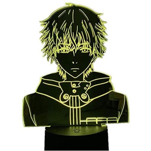 New 3D Lamp Led Night Light Tokyo Ghoul Ken Kaneki Face Nightlight for Reading Room Decor Light Anime Gift for Birthday Table Lamp Usb